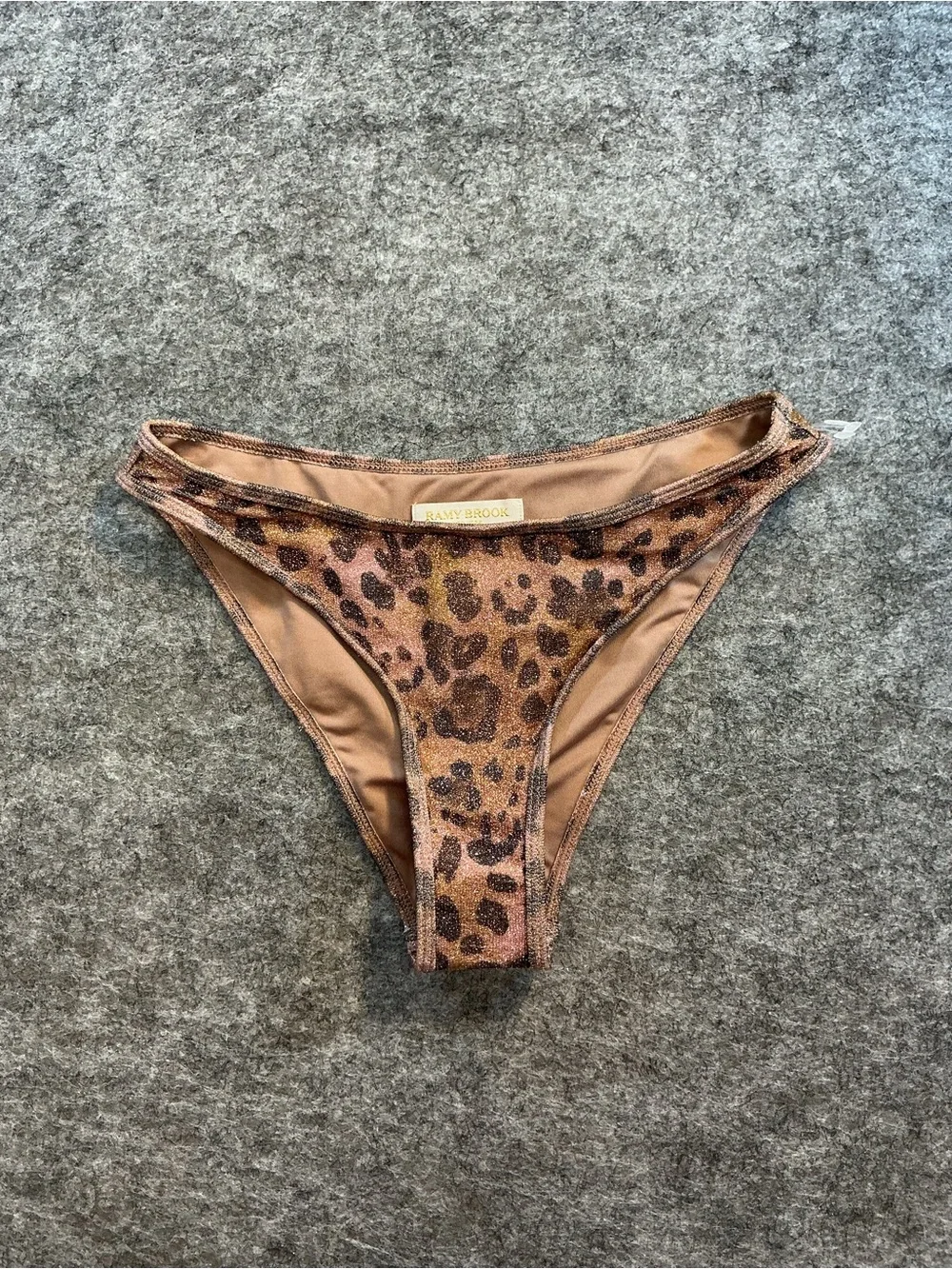Ramy Brook | SPARKLE Women’s Leopard Print Cheeky Bikini Bottom - Brown Size XS